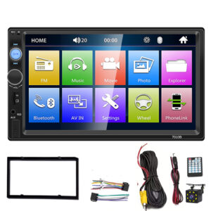 7010B 7" Double Din Touchscreen Car Stereo with Reverse Camera, Bluetooth & PhoneLink