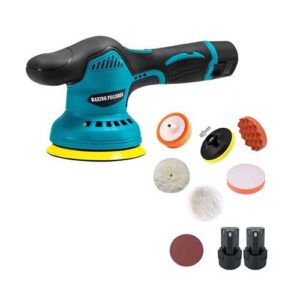 Maddox Cordless Sander & Polisher – Rechargeable Random Orbital Polisher with 2 Batteries