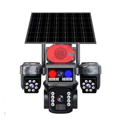 Maddox Solar 4G Smart PTZ Security Camera – Triple Screen, Siren Alarm & Full-Color Night Vision