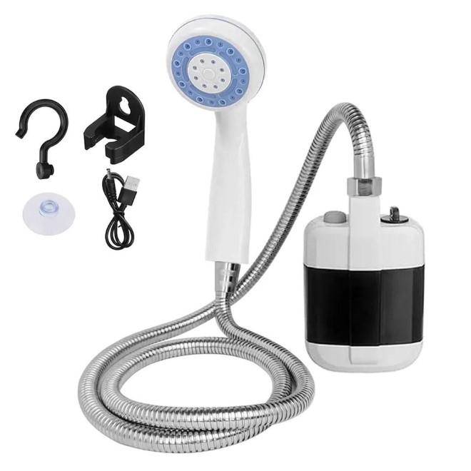 Maddox Portable USB Rechargeable Shower Pump with Handheld Shower Head