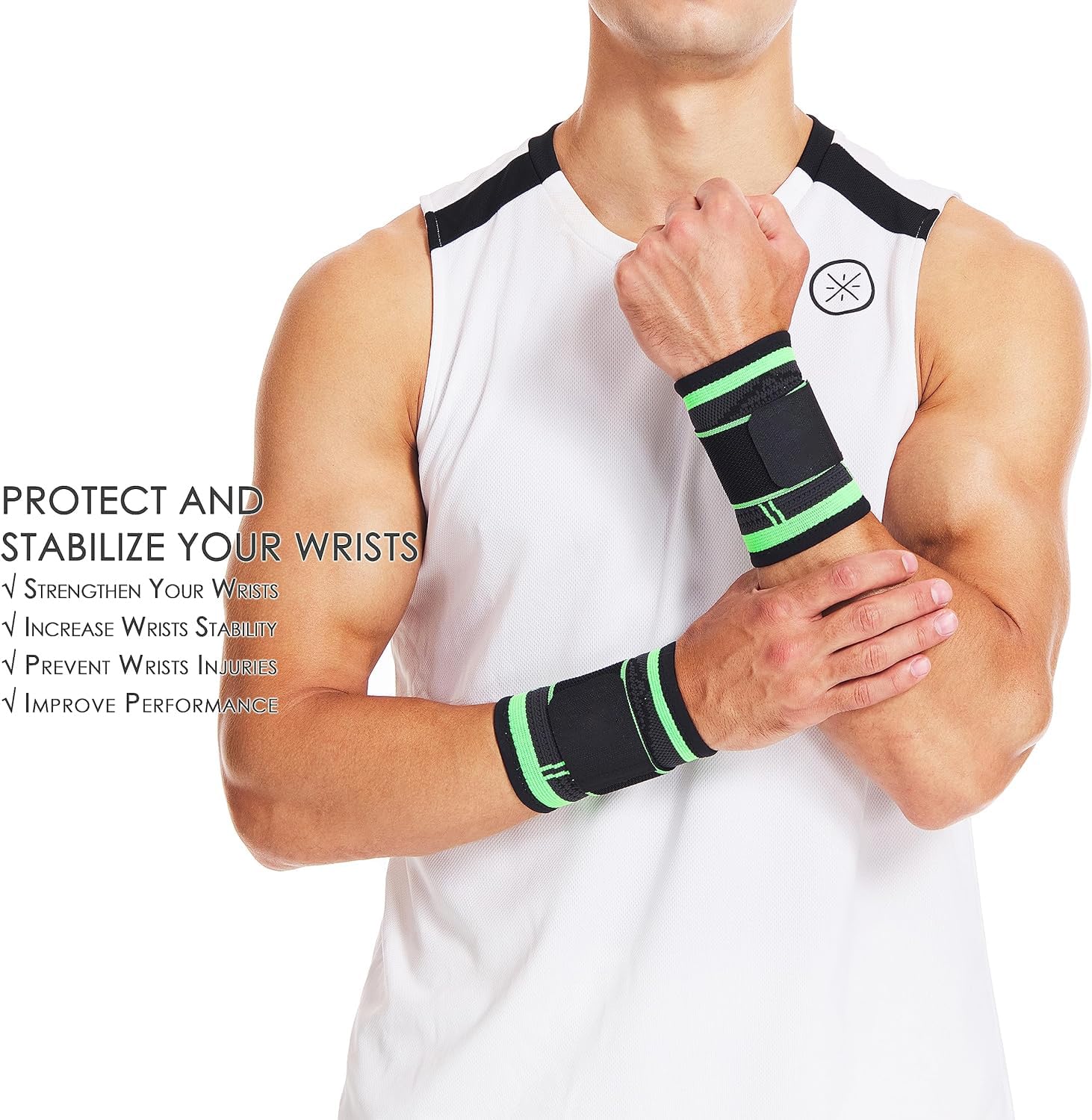 Maddox Adjustable Wrist Support Wrap – Compression Wrist Brace for Gym & Daily Use (Pair) - Image 2