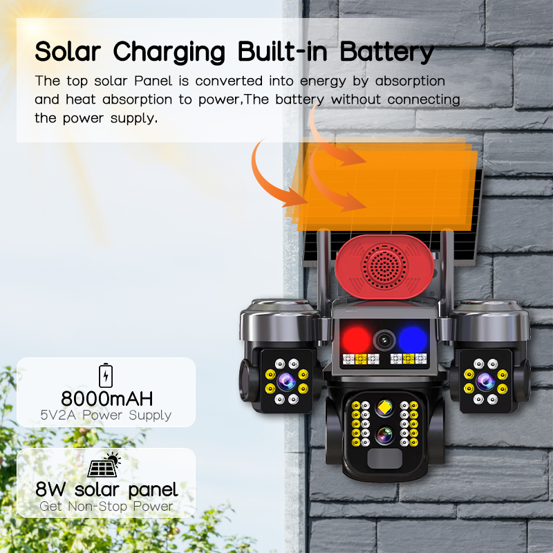 Maddox Solar 4G Smart PTZ Security Camera – Triple Screen, Siren Alarm & Full-Color Night Vision - Image 2