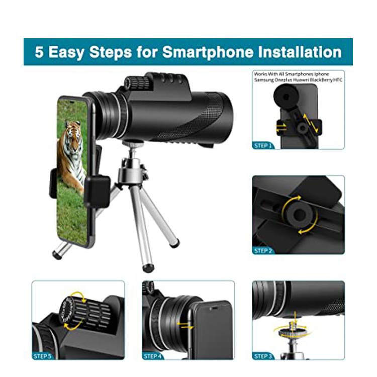 Maddox Monocular Telescope with Smartphone Holder – Portable Zoom Scope for Travel & Outdoor Use - Image 5