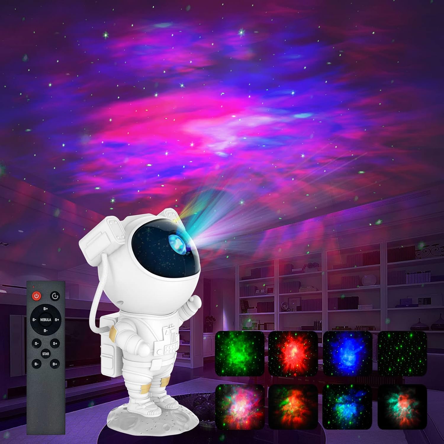 Maddox Astronaut Galaxy Projector – Star & Nebula Night Light with Remote Control - Image 6