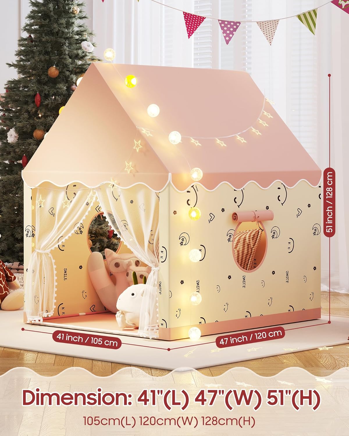 Premium Kids Cottage Play House – Large Indoor & Outdoor Game Tent (120cm x 100cm x 130cm) - Image 4