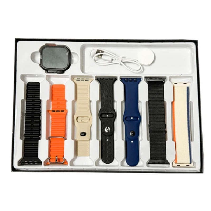 7 In 1 Ultra Smartwatch Combo Offer | Premium Box Packing 7 Straps With Watch