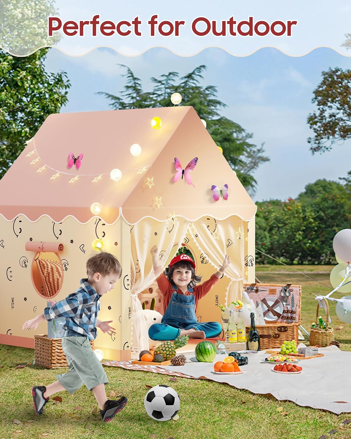 Premium Kids Cottage Play House – Large Indoor & Outdoor Game Tent (120cm x 100cm x 130cm) - Image 5