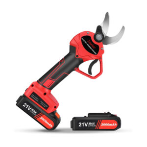 24V Cordless Electric Pruning Shears Kit with 2 Lithium-Ion Batteries – Red