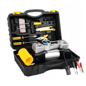 Heavy-Duty Dual Cylinder 12V Car Air Compressor Pump & Emergency Tyre Repair Tool Kit