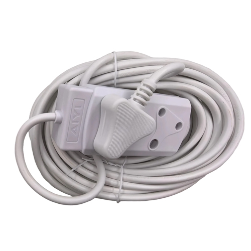 AIYI 20M Heavy Duty Extension Cord Lead – 2-Way South African Adapter (White)