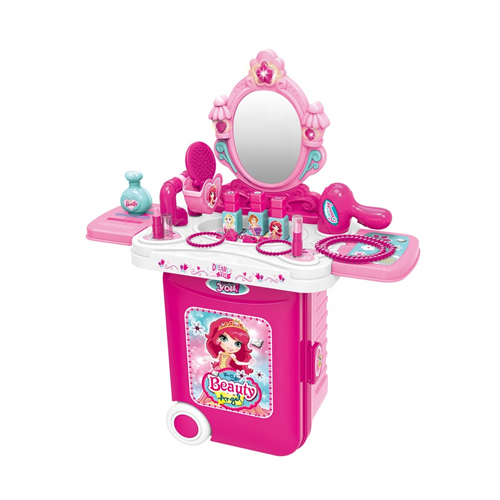 Beauty Angel 2-in-1 Kids Vanity Dresser Play Set – Portable Suitcase Makeup Dressing Table