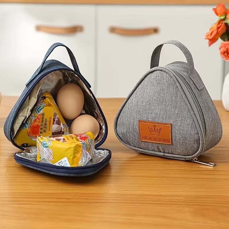 Mini Triangular Insulated Lunch Bag with Foil Lining & Top Handle - Image 4