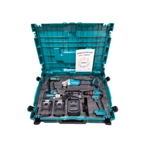 3-in-1 Cordless Power Tool Combo Kit with Dual Lithium Batteries – Brushless Drill, Angle Grinder & Impact Driver Set