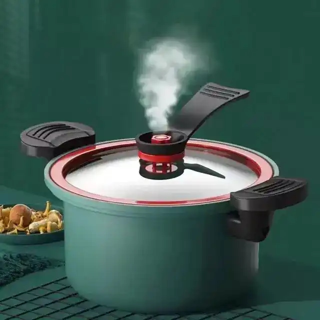 28cm Non-Stick Micro Pressure Stew Pot - Low-Pressure Cooking Casserole Pot with Locking Handles (Assorted Colors) - Image 2