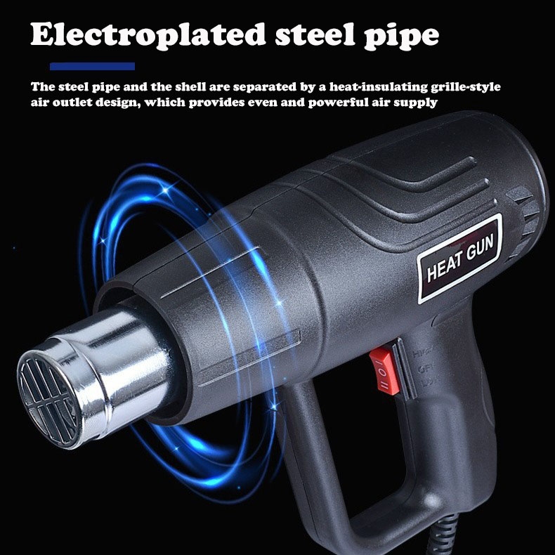 Heavy Duty 2000W Dual Temperature Hot Air Heat Gun – Professional Shrink Wrap & Paint Stripper - Image 3