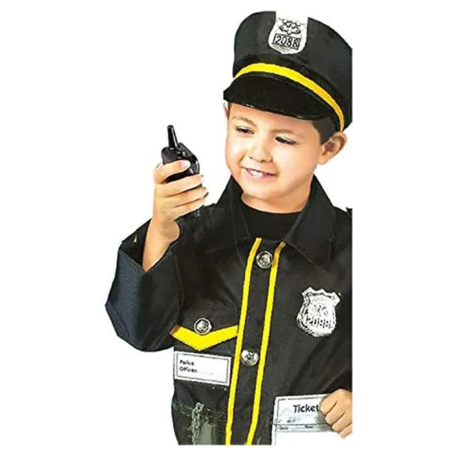 Kids Police Officer Costume Role Play Set - Children Dress Up Pretend Play Kit with Accessories - Image 3