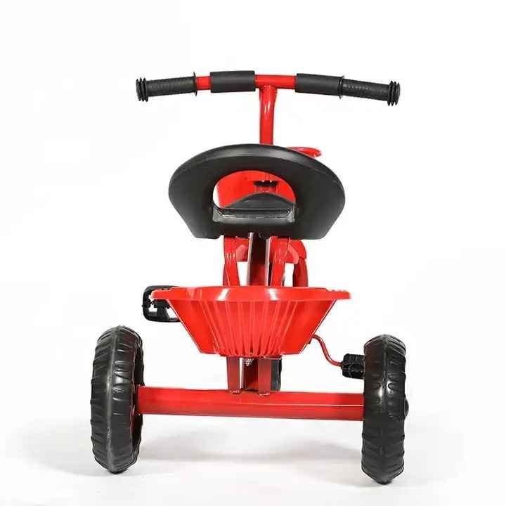 Kids Outdoor Three-Wheel Tricycle with Front & Rear Storage Baskets - Children's First Ride-On Toy Bike - Image 4