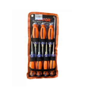 FONTOR 7-Piece Senior Screwdriver Set - Professional Flathead & Phillips Mechanics Hand Tool Kit with Wall-Hanging Storage Pouch