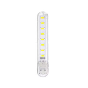 Portable Mini 8-LED USB Pocket Light Stick - Ultra Bright Reading & Emergency Night Light