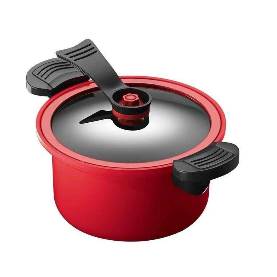 28cm Non-Stick Micro Pressure Stew Pot - Low-Pressure Cooking Casserole Pot with Locking Handles (Assorted Colors)