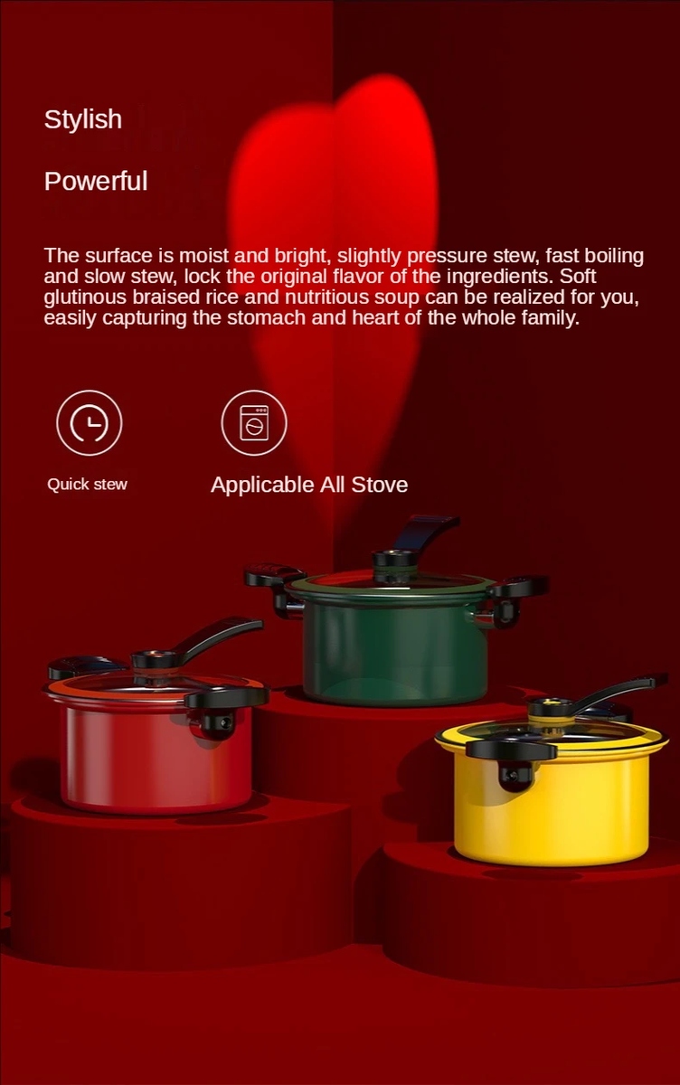 28cm Non-Stick Micro Pressure Stew Pot - Low-Pressure Cooking Casserole Pot with Locking Handles (Assorted Colors) - Image 6