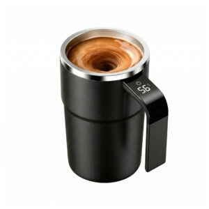 Smart Automatic Self-Stirring Coffee Mug - Stainless Steel Magnetic Mixing Cup with LED Digital Timer Display