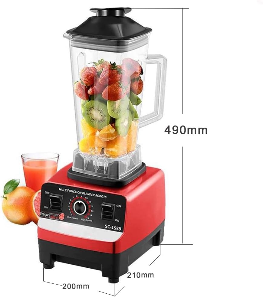 Ackiliss 2400W Commercial Electric Blender - High-Speed Countertop Smoothie & Food Processor with 6-Blade Stainless Steel Assembly - Image 4
