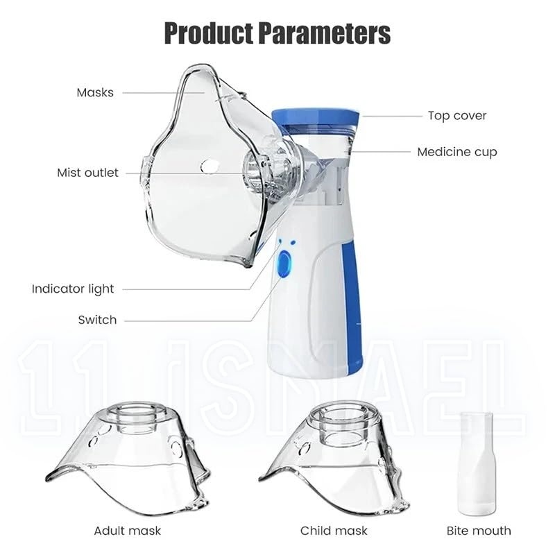 Portable Handheld Mesh Nebulizer - Ultra-Quiet USB & Battery Powered Inhaler Kit for Adults & Children - Image 4