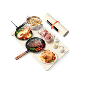Rollable Electric Food Warming Mat - Silicone Portable Hot Plate Warming Tray with Digital Temperature Control