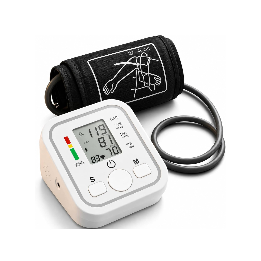 Digital Upper Arm Blood Pressure Monitor - Automatic Heart Rate & BP Machine with Large LCD Display & Wide Cuff