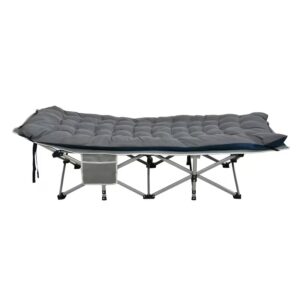 Portable Folding Bed Cot with Thick Cushion - Single Guest Bed & Camping Cot (190cm x 66cm x 38cm)