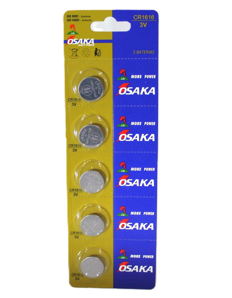 Osaka 3V Lithium Coin Cell Batteries (5-Piece Card) - CR2032, CR2025, CR2016, CR1632, CR1620, CR1616, CR1220 - Image 3